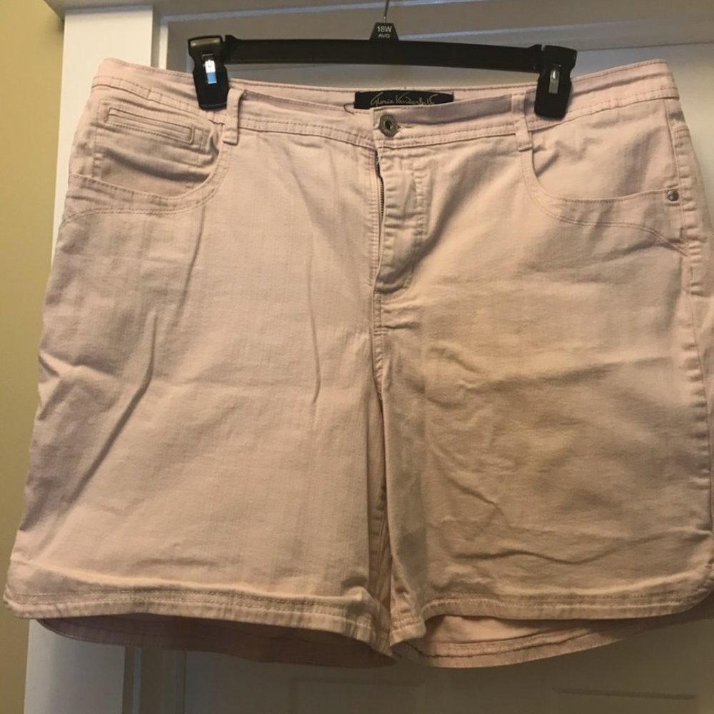 Pink denim shorts
